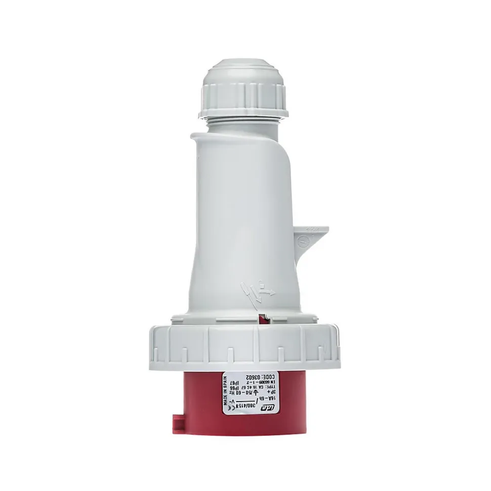 Fiche Mobile Male Triphasé 16a 3p+t 380v - 4 Broches - étanche Ip67 - Ide