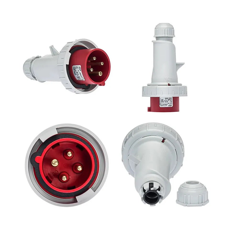 Fiche Mobile Male Triphasé 16a 3p+t 380v - 4 Broches - étanche Ip67 - Ide