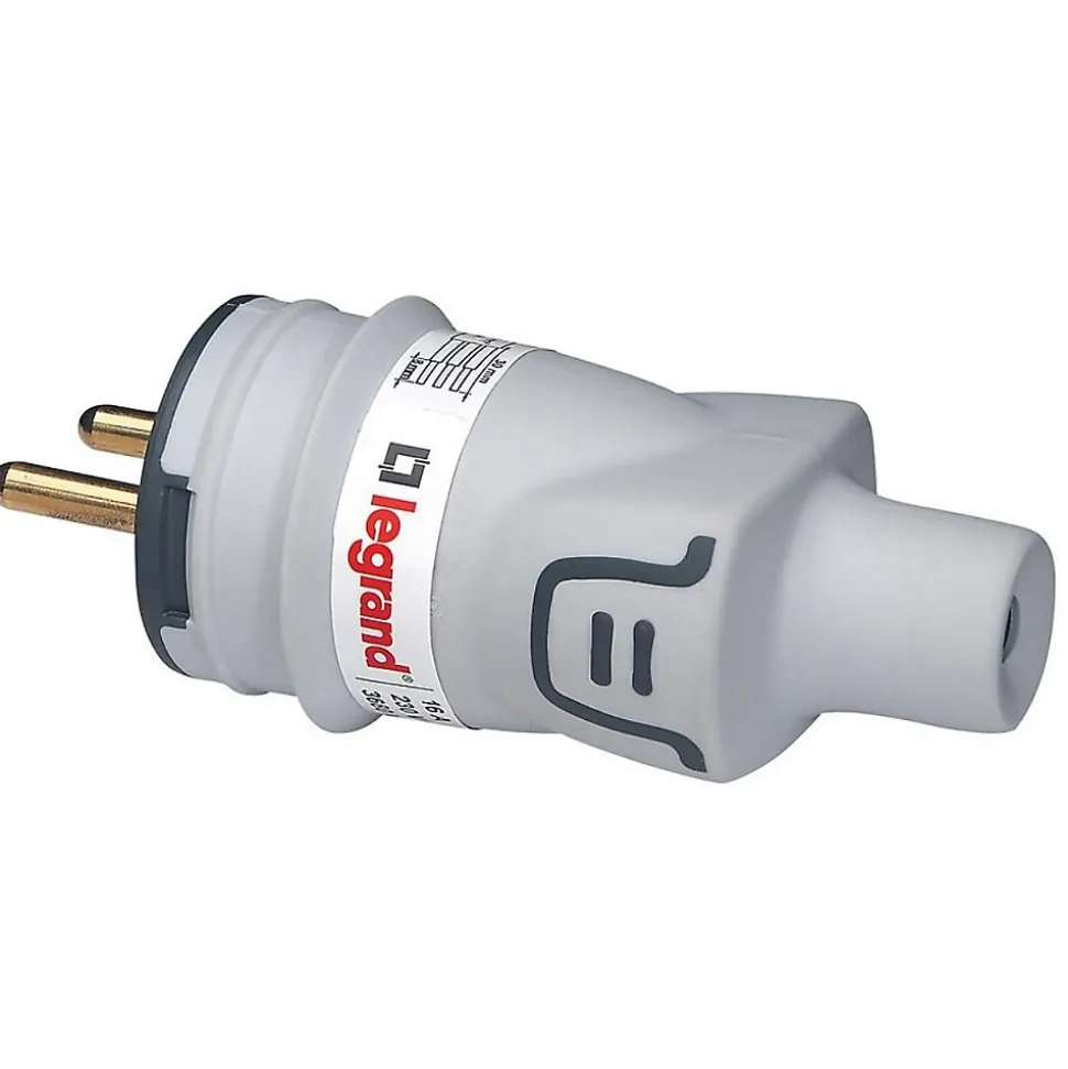 Fiche 2P+T 16A IP44 et IK08 sortie droite - Plexo - Legrand