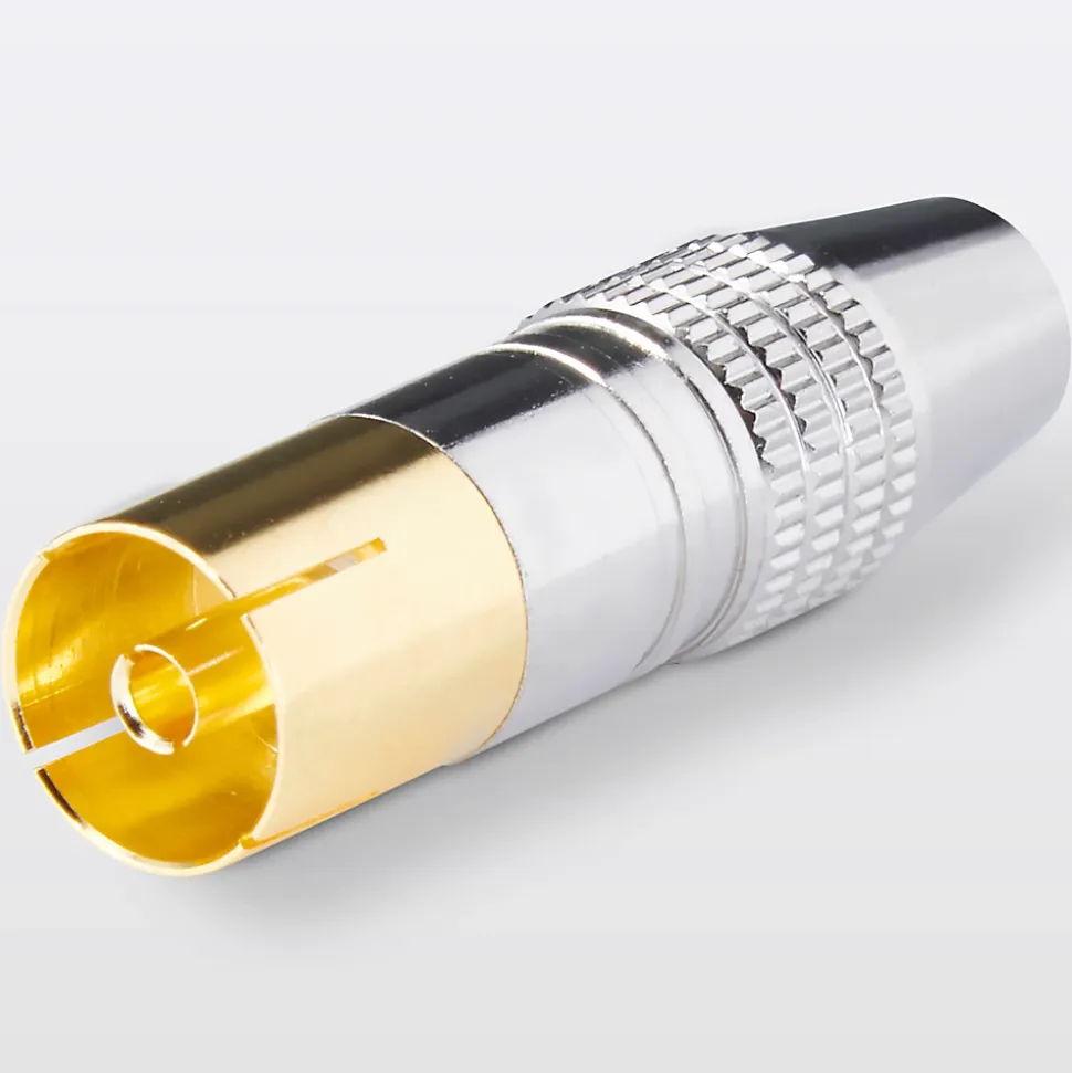 Fiche TV ø9.5 mm Femelle à câbler, Or