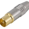 Fiche TV Mâle ø9.52 mm coudé à câbler, Or