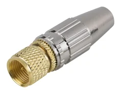 Fiche TV type F à câbler pour PF100/RG6, Or