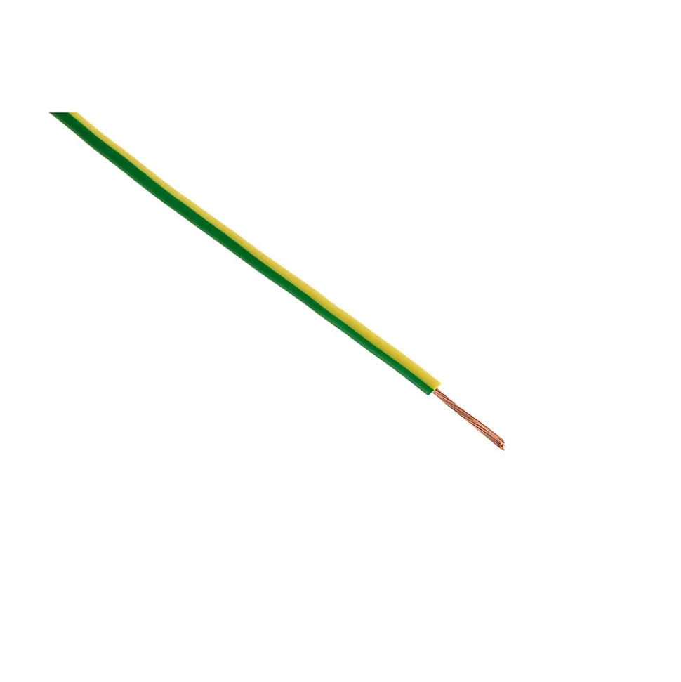 Fil électrique H07VK 1x1,5mm² jaune/vert - 5m - Zenitech