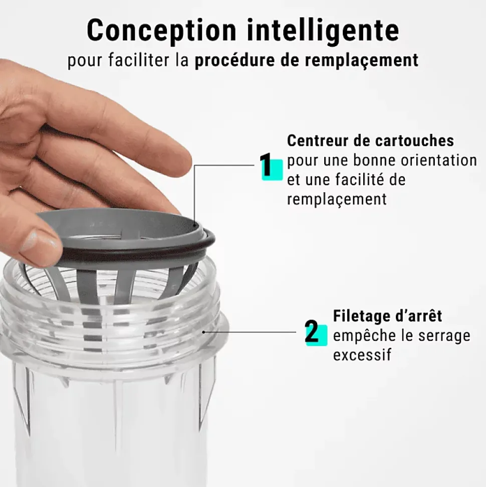 Filtre à eau triple 9' 3/4 + Pack protection complète filtration sous évier connexion 3/4'
