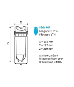 Filtre tête laiton F67 1 1/2 pouce
