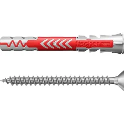 Fischer DuoPower 6 x 50 S A2 - Set de 4 chevilles avec vis inox 6 mm, longueur 50 mm