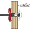 Fischer DUOTEC 12 S PH M LD Cheville à bascule pour plaques et matériaux pleins, 10 pièces, vis incluses