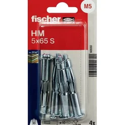 Fischer HM 5 x 65 S - Cheville métallique pour corps creux 10 mm, 4 pcs