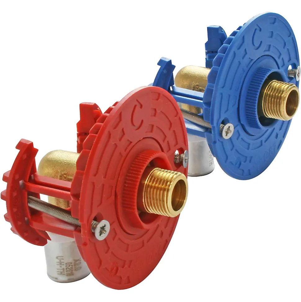 Fixation pour robinetterie Lavabo pour tube Multicouche Ø16 raccord à sertir sortie mâle 12/17 (3/8")
