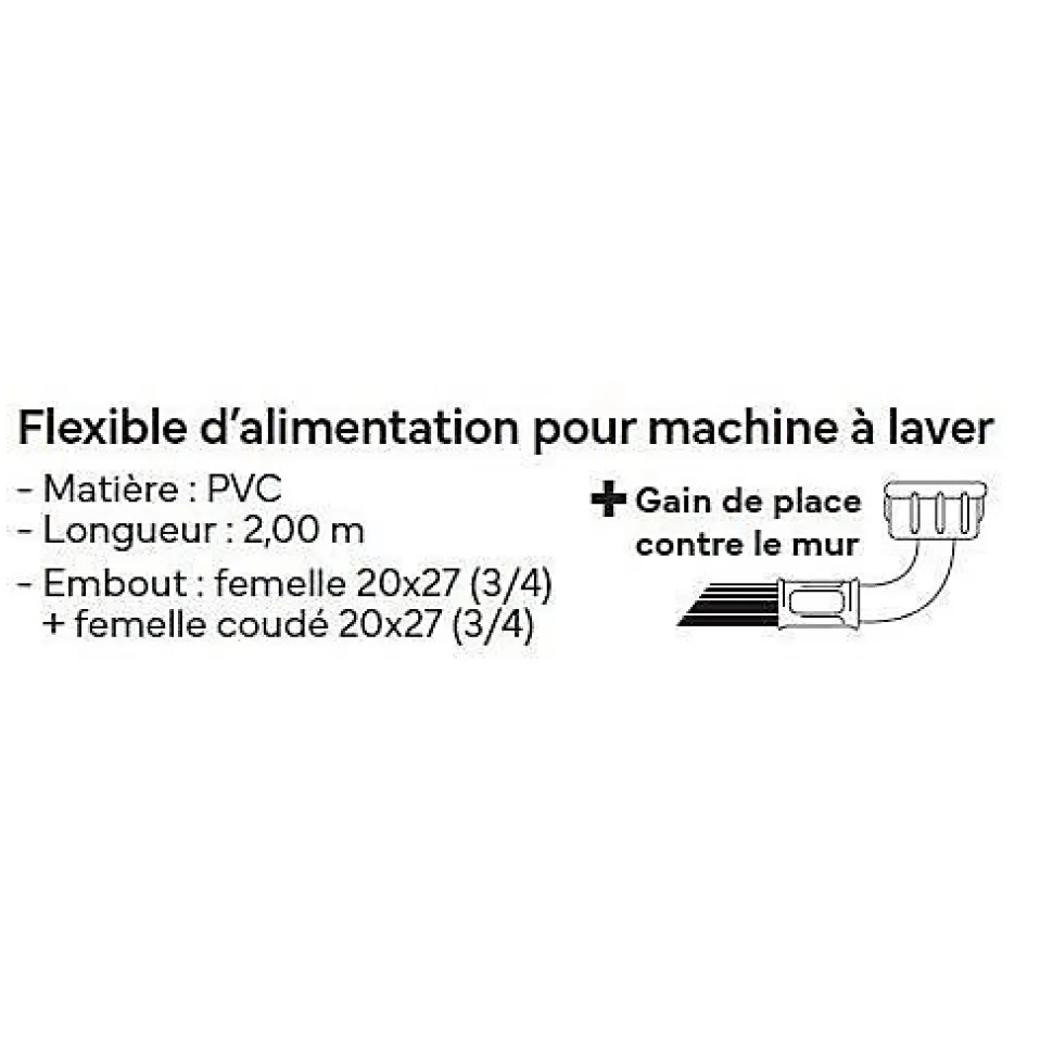Flexible d'alimentation pour machine a laver - NOVOBAIN - 2 m