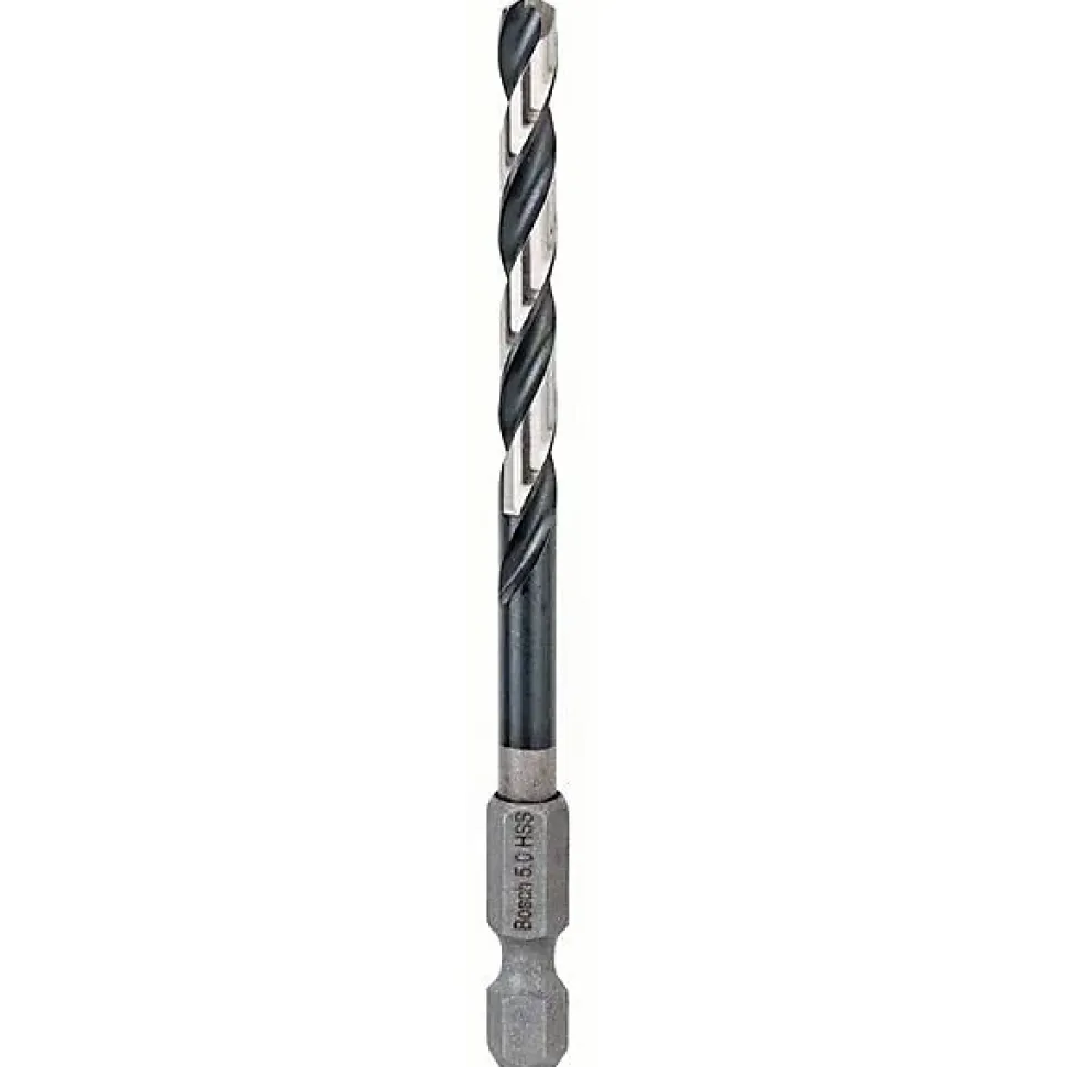 Foret métal diamètre 5 x 91mm longueur utile 52mm - queue 6 pans 1/4'' - BOSCH - 2608577056