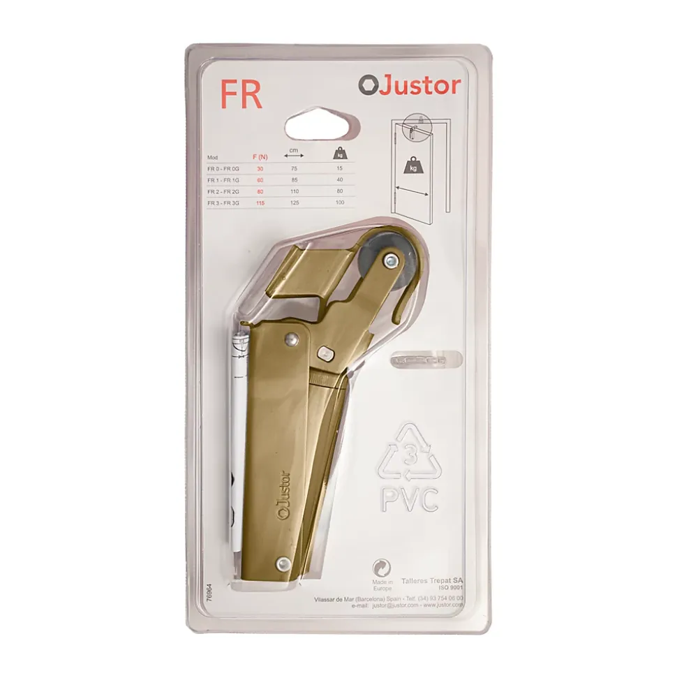 Frein de rétention force 60 N en aluminium anodisé bronze pour porte jusquà 40 KG