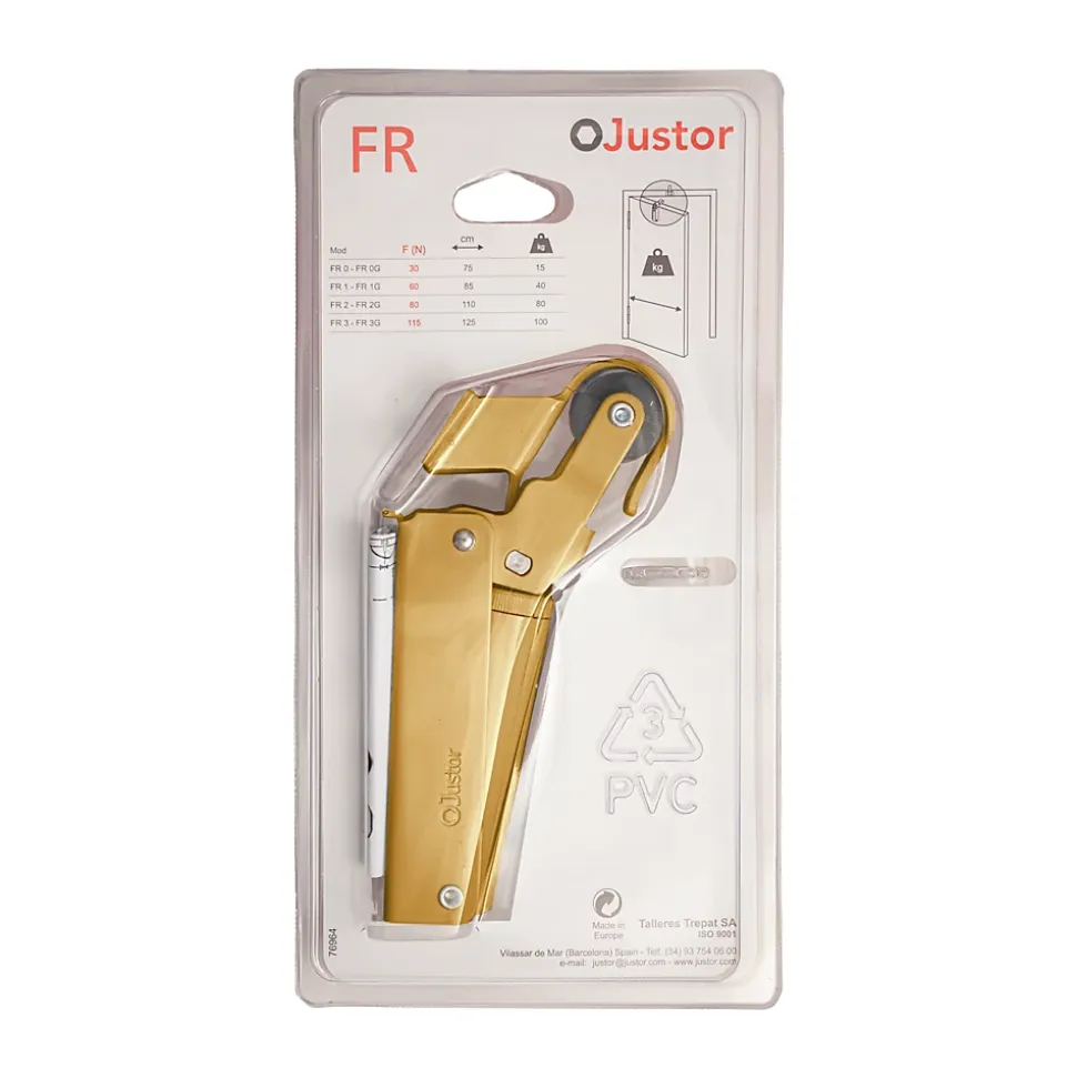 Frein de rétention Réglable force 30 a 60 N aluminium anodisé or pour porte jusquà 40 KG
