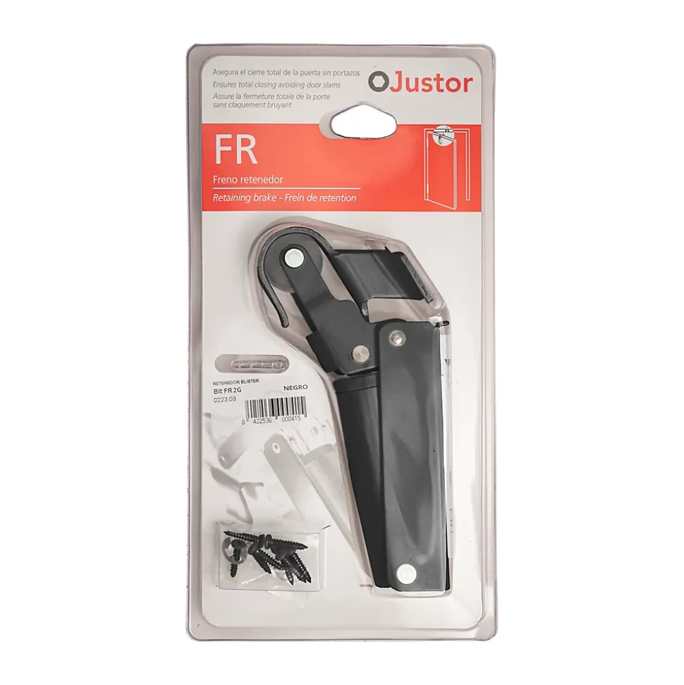 Frein de rétention Réglable force 60 a 80 N aluminium anodisé noir, pour porte jusquà 80 KG.