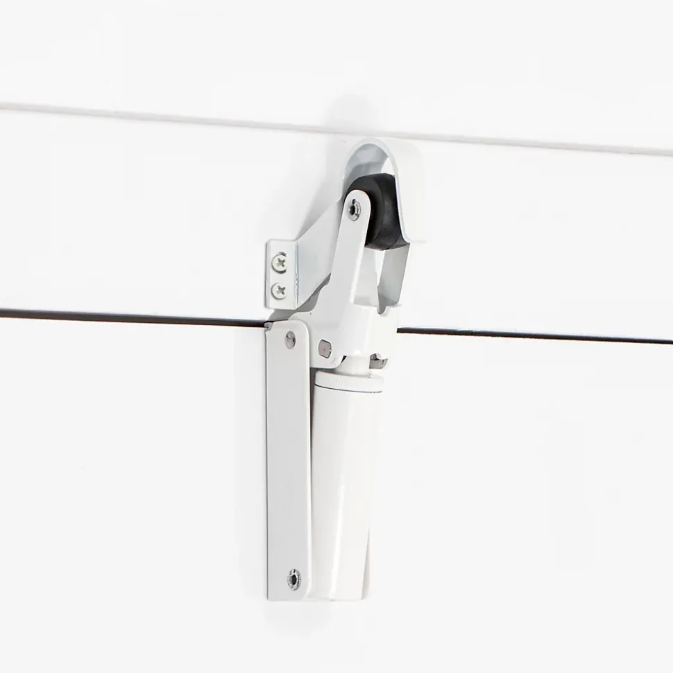 Frein de rétention Réglable force 60 a 80 N aluminium anodisé blanc, pour porte jusquà 80 KG.