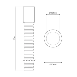 Gaine électrique enterrée FI50 mm 25 m EDO annelée double paroi avec tire fil et manchon 450 N bleue EDO