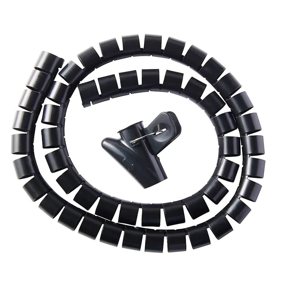 Gaine range-câbles en spirale Diall noir ø25 mm x 1,1m