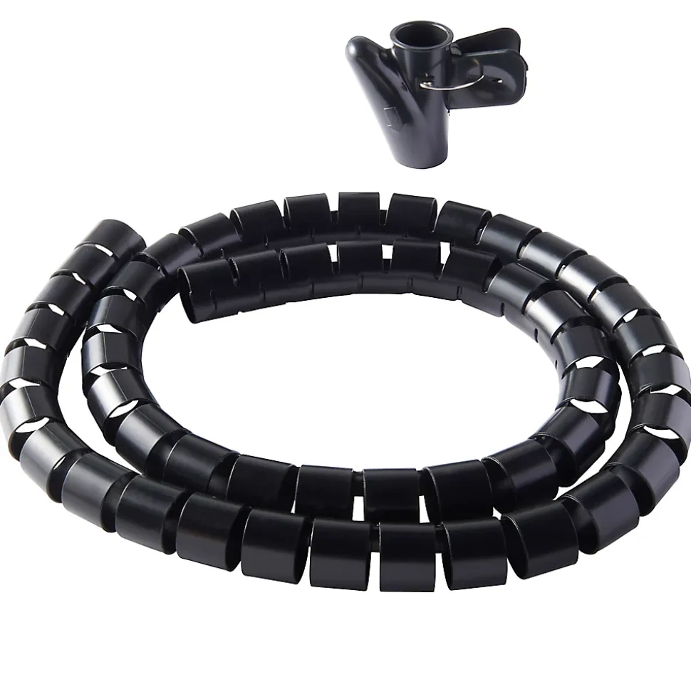 Gaine range-câbles en spirale Diall noir ø25 mm x 1,1m