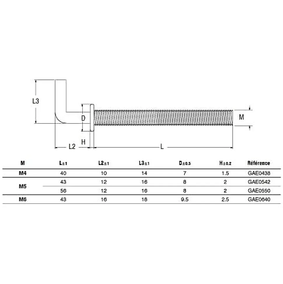 Gonds à embase métal GAE M6X40 boîte de 50 - SCELL-IT - GAE0640