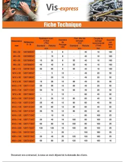 Goujon Ancrage R-HPTIIZF M8X65 Acier zingué Lamellaire - 10 pièces