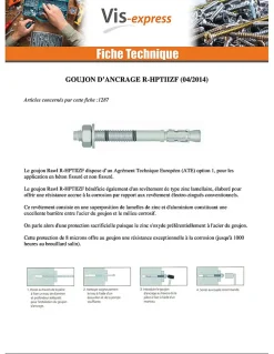 Goujon Ancrage R-HPTIIZF M8X65 Acier zingué Lamellaire - 10 pièces