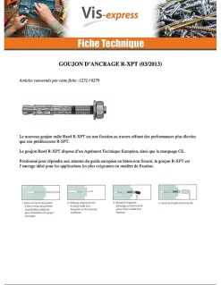 Goujon Ancrage R-XPT M10X180 Acier zingué - 20 pièces