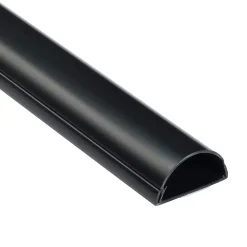 Goulotte décorative demi-ronde noire auto-adhésive D-Line 50 x 25 mm, 1 m