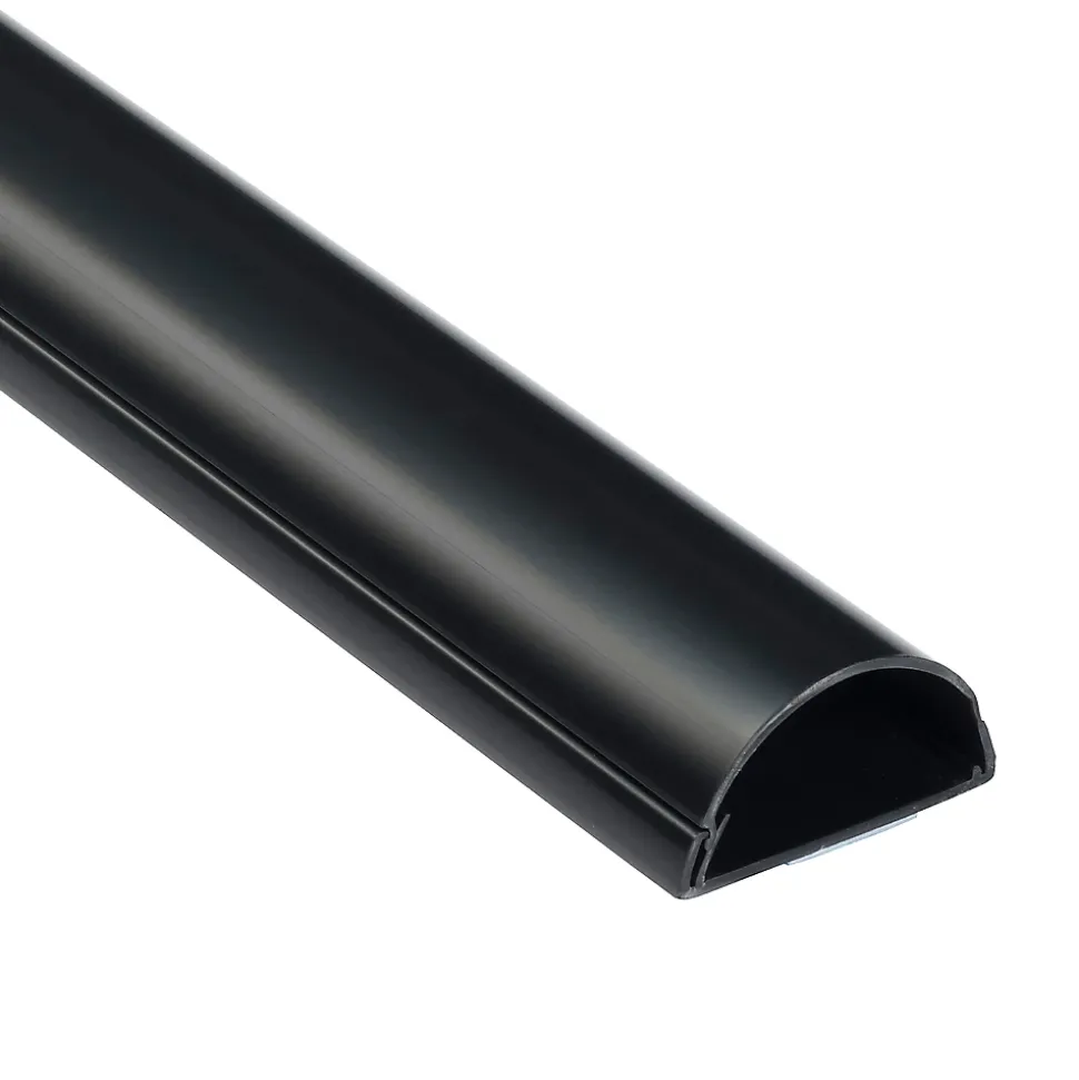 Goulotte décorative demi-ronde noire auto-adhésive D-Line 50 x 25 mm, 1 m
