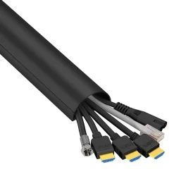 Goulotte décorative demi-ronde noire auto-adhésive D-Line 50 x 25 mm, 1 m