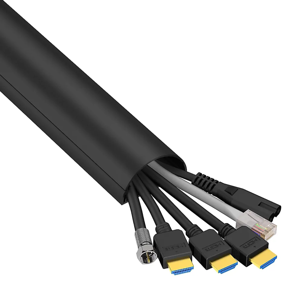 Goulotte décorative demi-ronde noire auto-adhésive D-Line 50 x 25 mm, 1 m