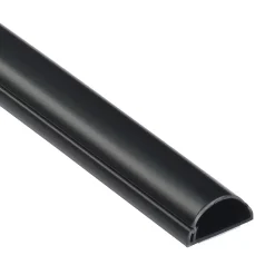 Goulotte décorative demi-ronde noire auto-adhésive D-Line 30x15mm, 2m