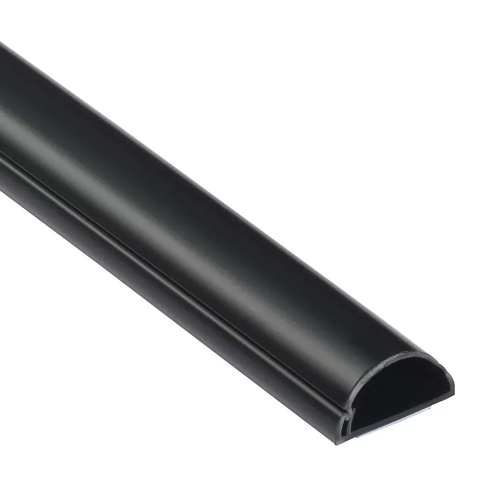 Goulotte décorative demi-ronde noire auto-adhésive D-Line 30x15mm, 2m