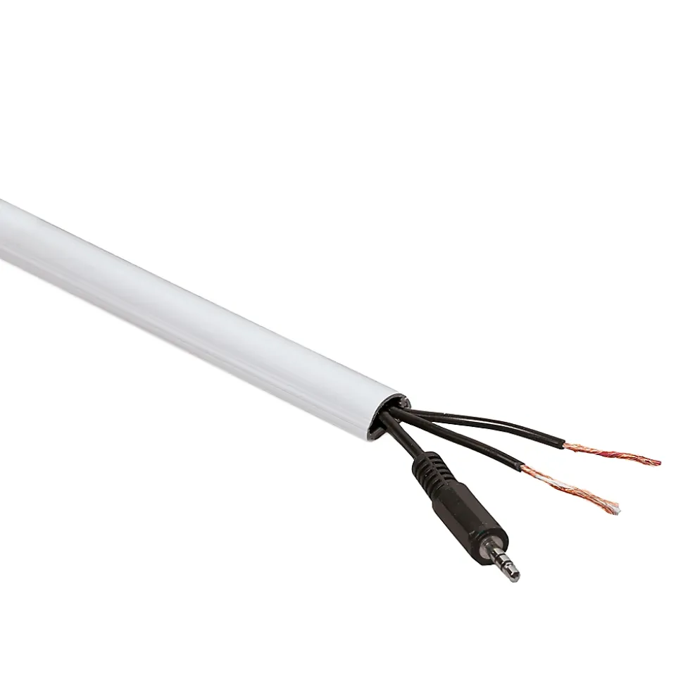 Goulotte décorative demi-ronde blanche auto-adhésive D-Line 16 x 8 mm, 1 m