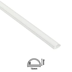 Goulotte décorative demi-ronde blanche auto-adhésive D-Line 16 x 8 mm, 1 m