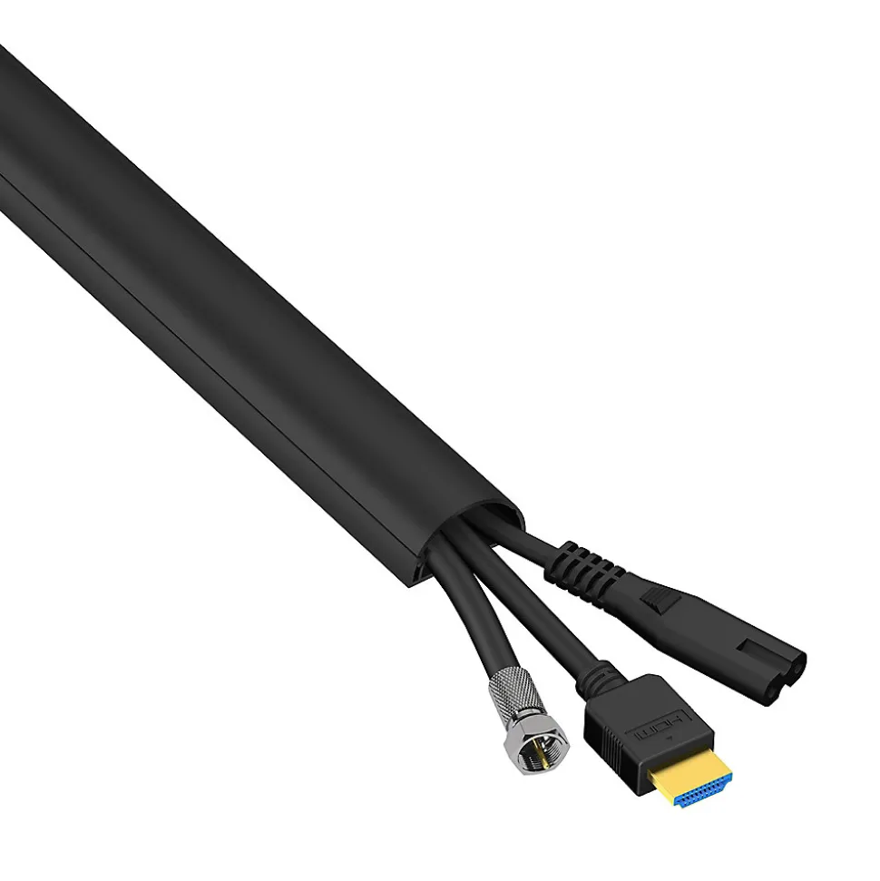 Goulotte décorative demi-ronde noire auto-adhésive D-Line 30 x 15 mm, 1 m