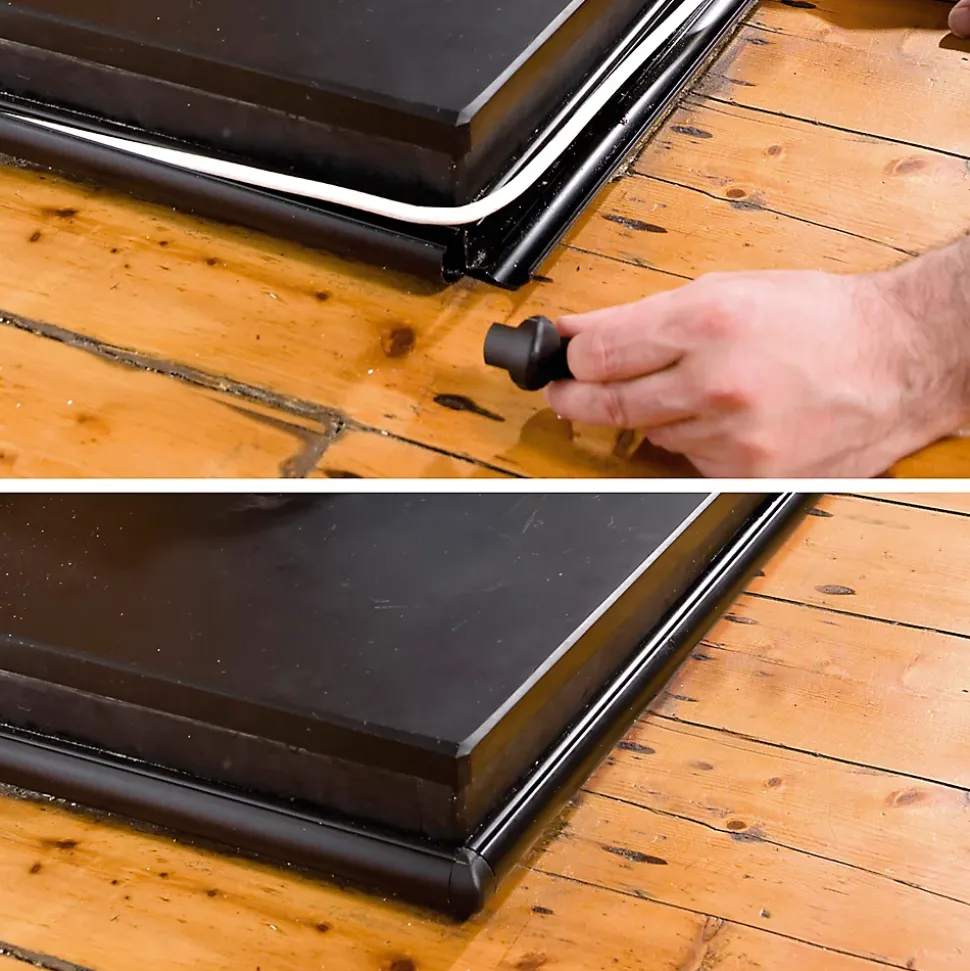 Goulotte décorative demi-ronde noire auto-adhésive D-Line 30 x 15 mm, 1 m