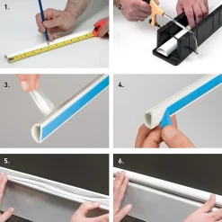 Goulotte décorative demi-ronde blanche auto-adhésive D-Line 30 x 15 mm, 1 m