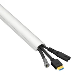 Goulotte décorative demi-ronde blanche auto-adhésive D-Line 30 x 15 mm, 1 m