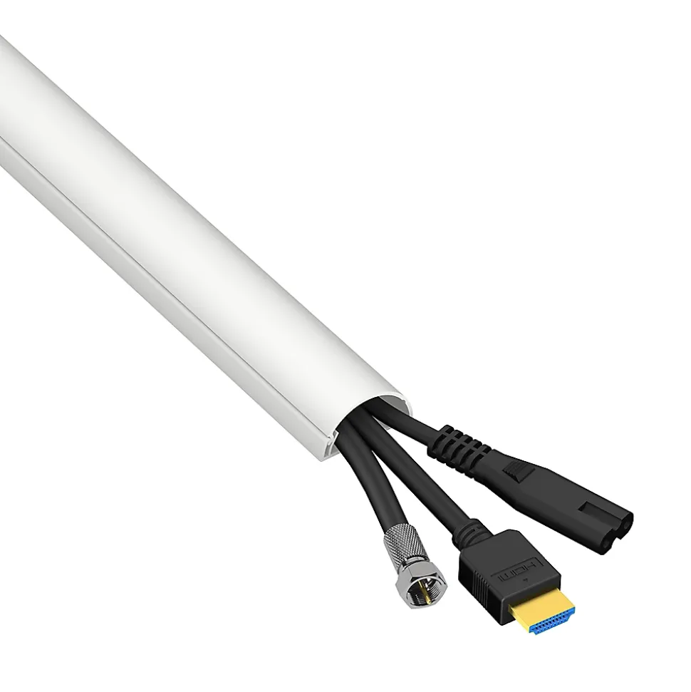 Goulotte décorative demi-ronde blanche auto-adhésive D-Line 30 x 15 mm, 1 m