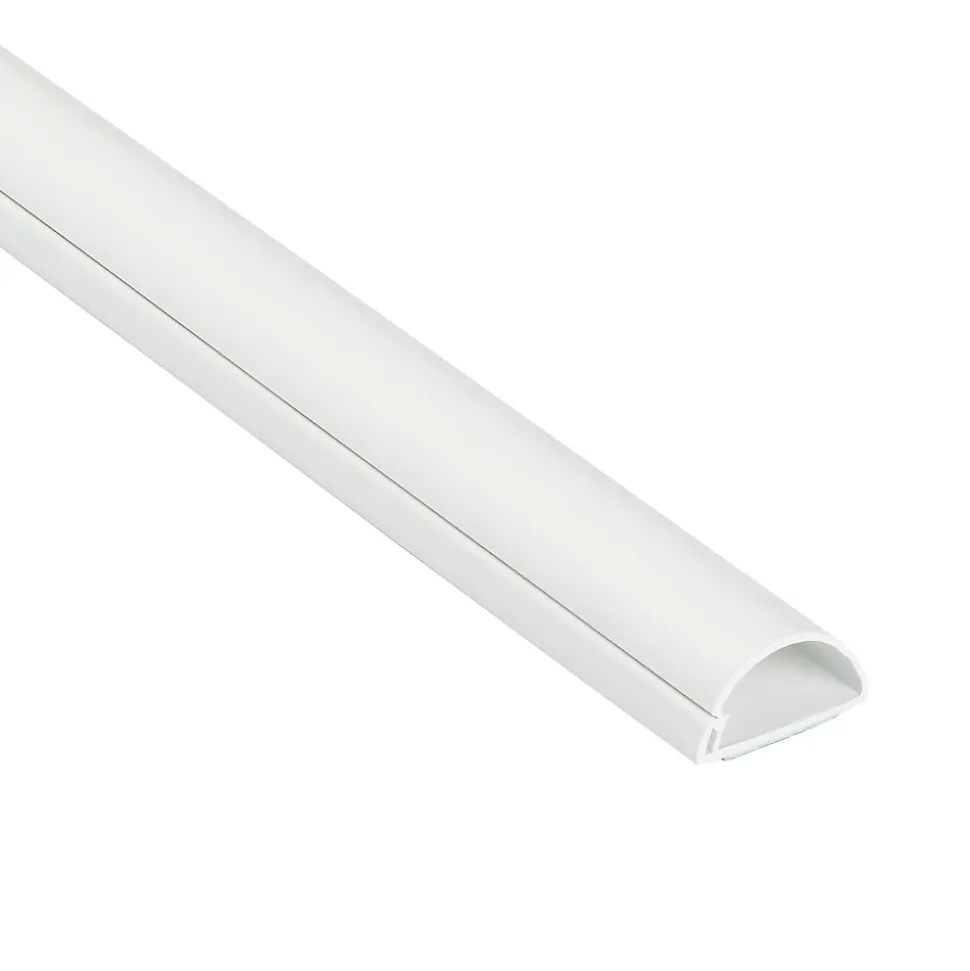 Goulotte décorative demi-ronde blanche auto-adhésive D-Line 30 x 15 mm, 1 m