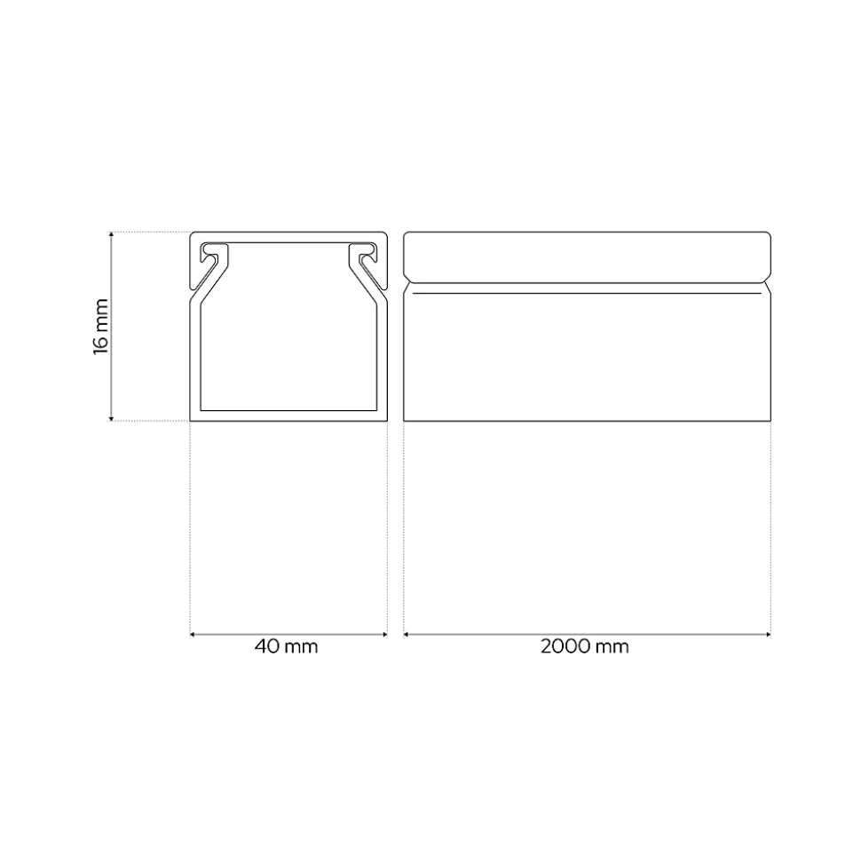 Goulotte électrique PVC autoadhésive 40x16 mm 2 m blanche EDO