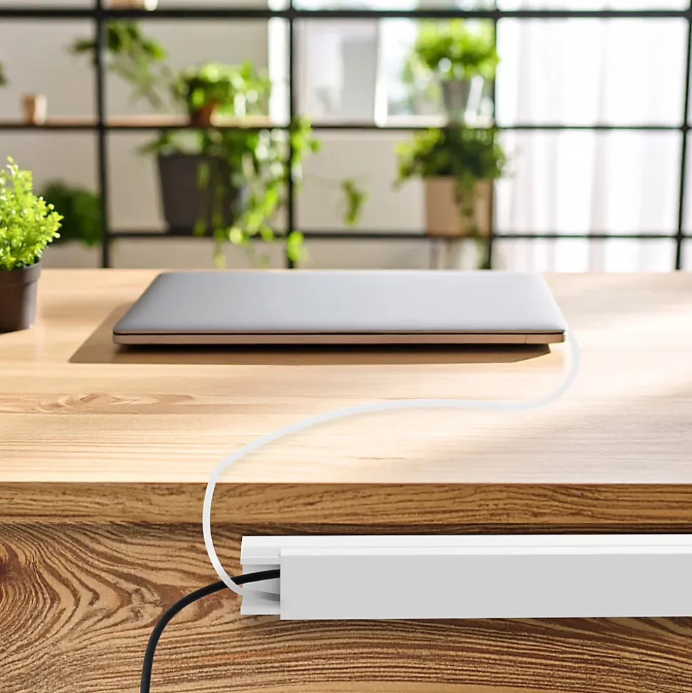 Goulotte électrique PVC autoadhésive 40x25 mm 2 m blanche EDO