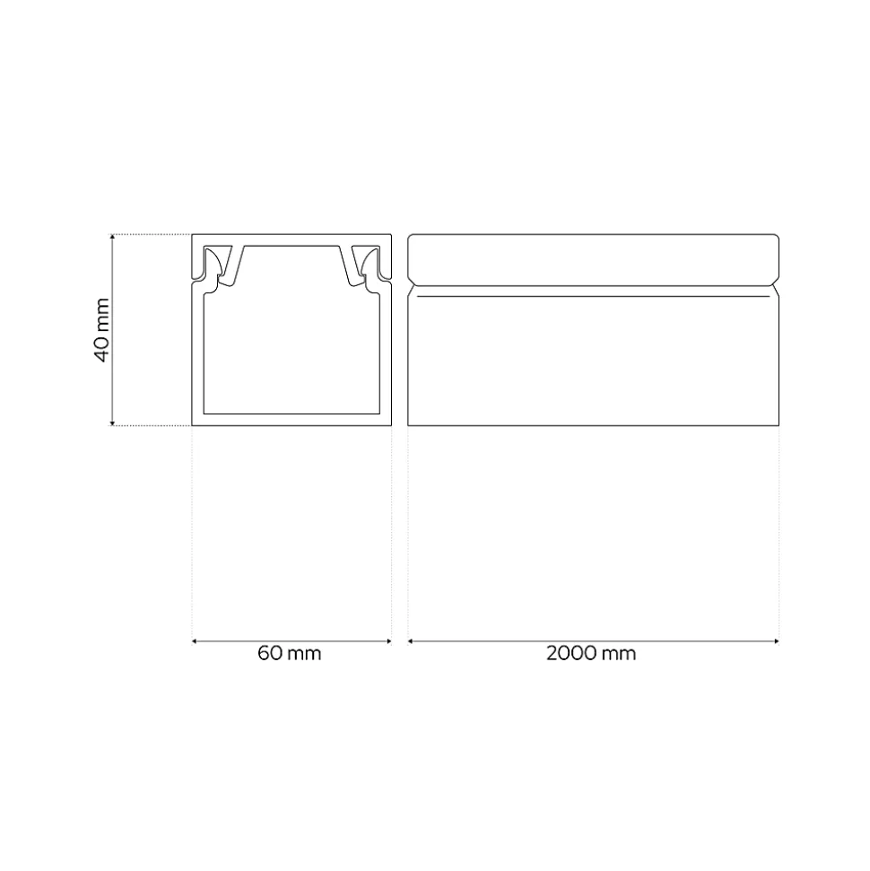 Goulotte électrique PVC autoadhésive 60x40 mm 2 m blanche EDO