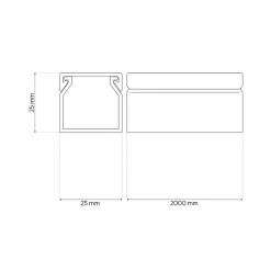 Goulotte électrique PVC 25x25 mm 2 m anthracite EDO
