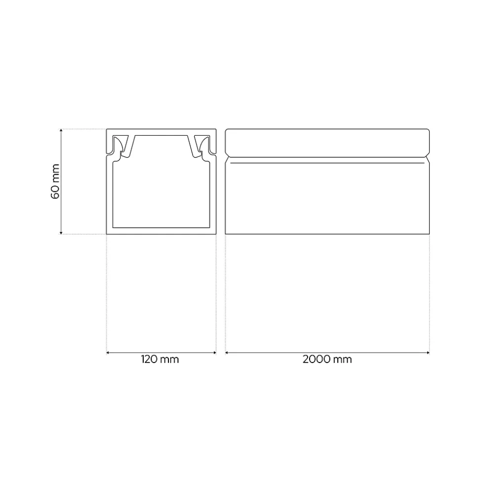 Goulotte électrique PVC 120x60 mm 2 m anthracite EDO