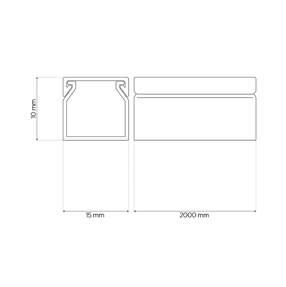 Goulotte électrique PVC 15x10 mm 2 m blanche EDO
