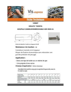 Goupille cannelée embrochable Inox A1 G05 4X8 - 30 pièces