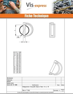 Goupille clips 10X50 Pour tube de 45 Acier zingué - 30 pièces