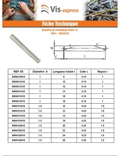 Goupille Conique 6X40 Inox A1 - 1 pièce