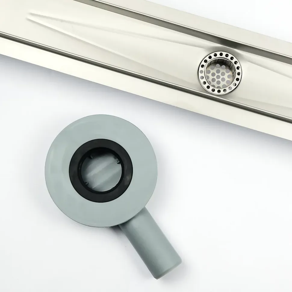 GRAND VERRE Caniveau de douche Siphon tournant 360 à carreler pour douche italienne largeur 100 cm